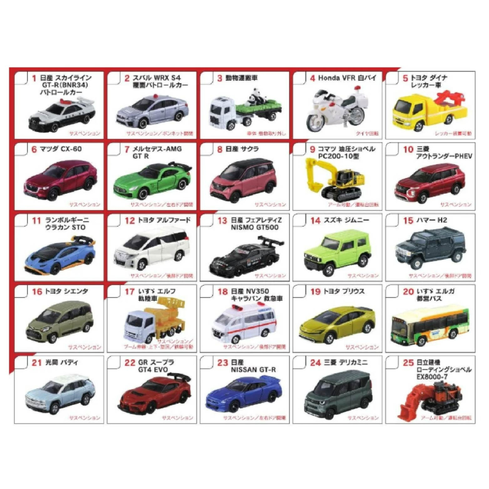 快速出貨 多美卡小車  紅白盒1-50號 下單前先詢問是否有現貨 日本TAKARA TOMY tomica 隔日到貨-細節圖2