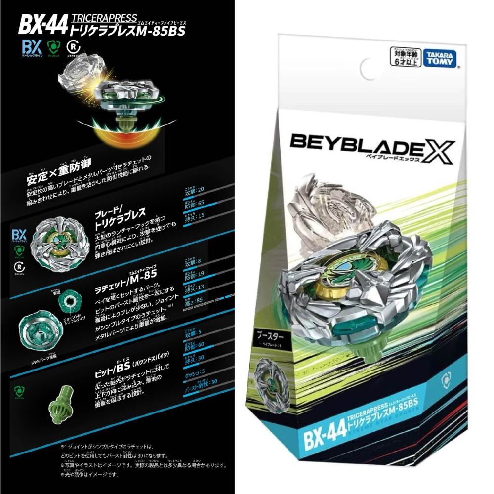 現貨 TAKARATOMY  BEYBLADE X 戰鬥陀螺 BX-44 三角強襲 無發射器-細節圖5