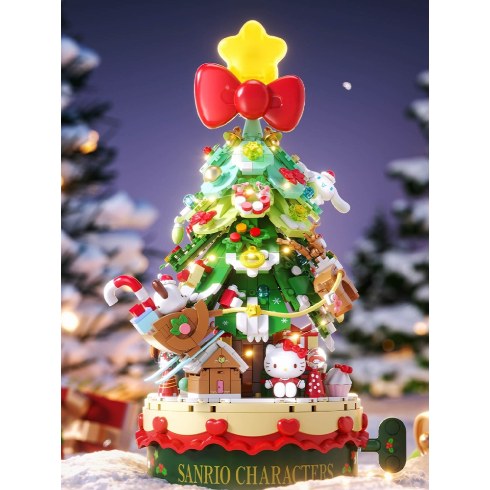 羽宙丸文具 月下戀音樂盒積木 三麗鷗家族聖誕節積木音樂盒 月光社 三麗鷗正版授權-細節圖8