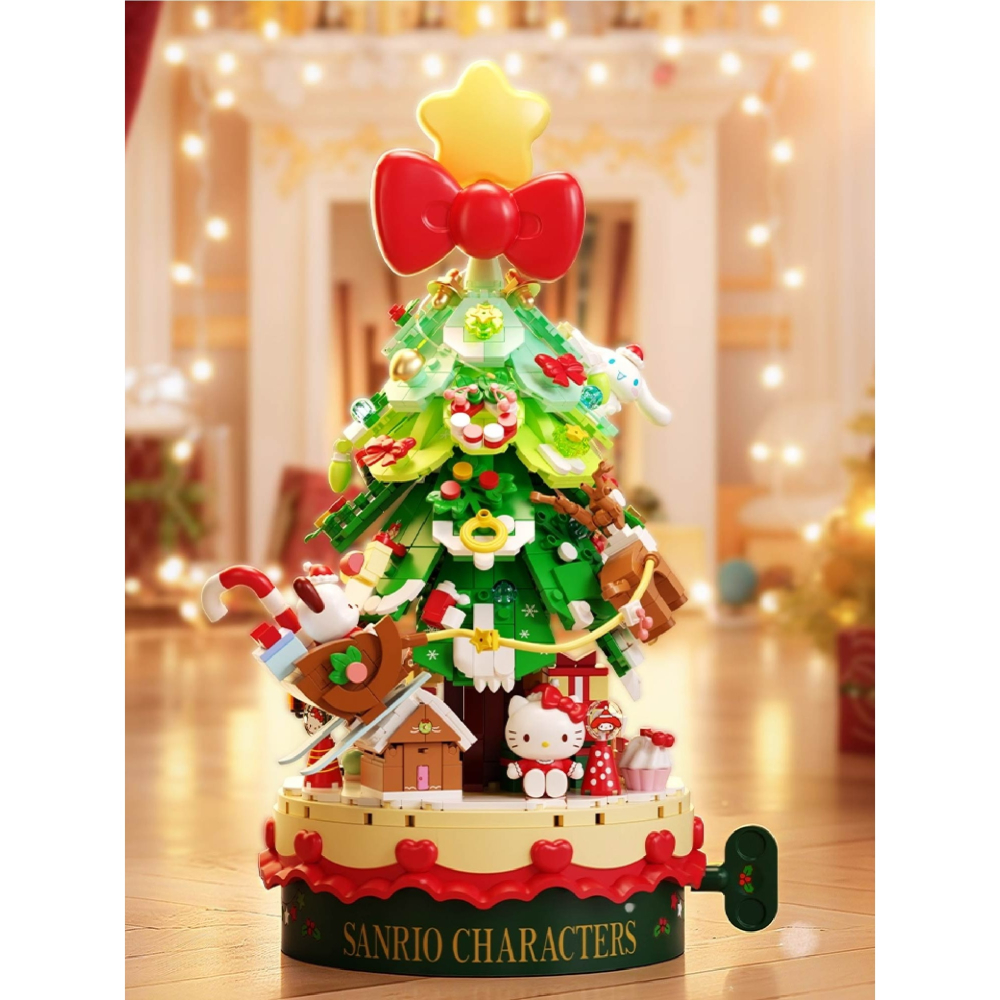 羽宙丸文具 月下戀音樂盒積木 三麗鷗家族聖誕節積木音樂盒 月光社 三麗鷗正版授權-細節圖10