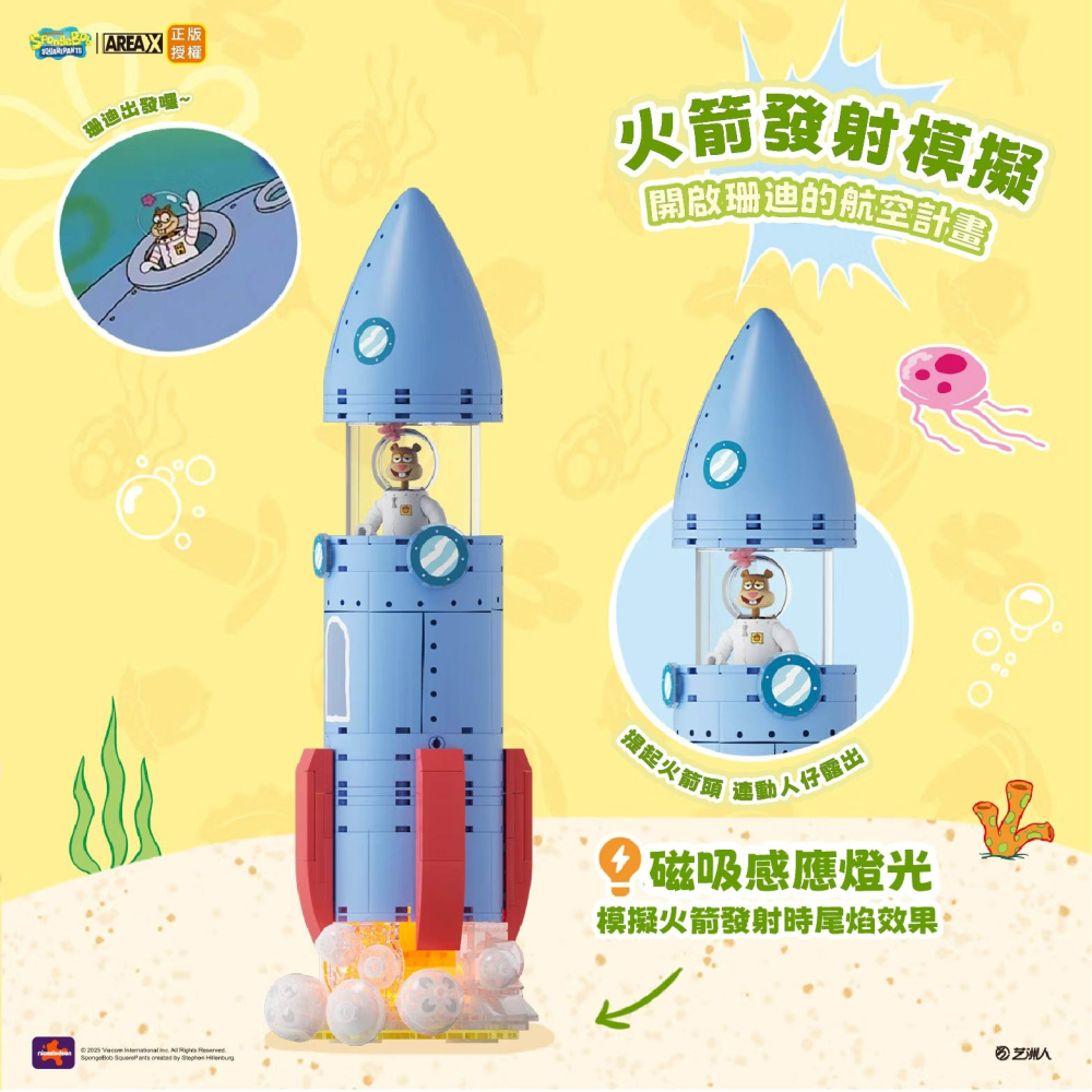 宇宙丸文具 現貨 珊迪的圓頂樹屋 海綿寶寶系列 AREAX磚區 海綿寶寶系列玩具珊迪的圓頂樹屋 海綿寶寶系列積木-細節圖5
