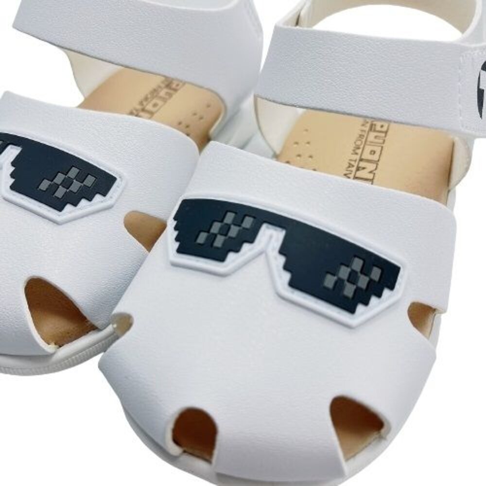 【斷碼出清不退不換】台灣製眼鏡造型學步涼鞋-細節圖4