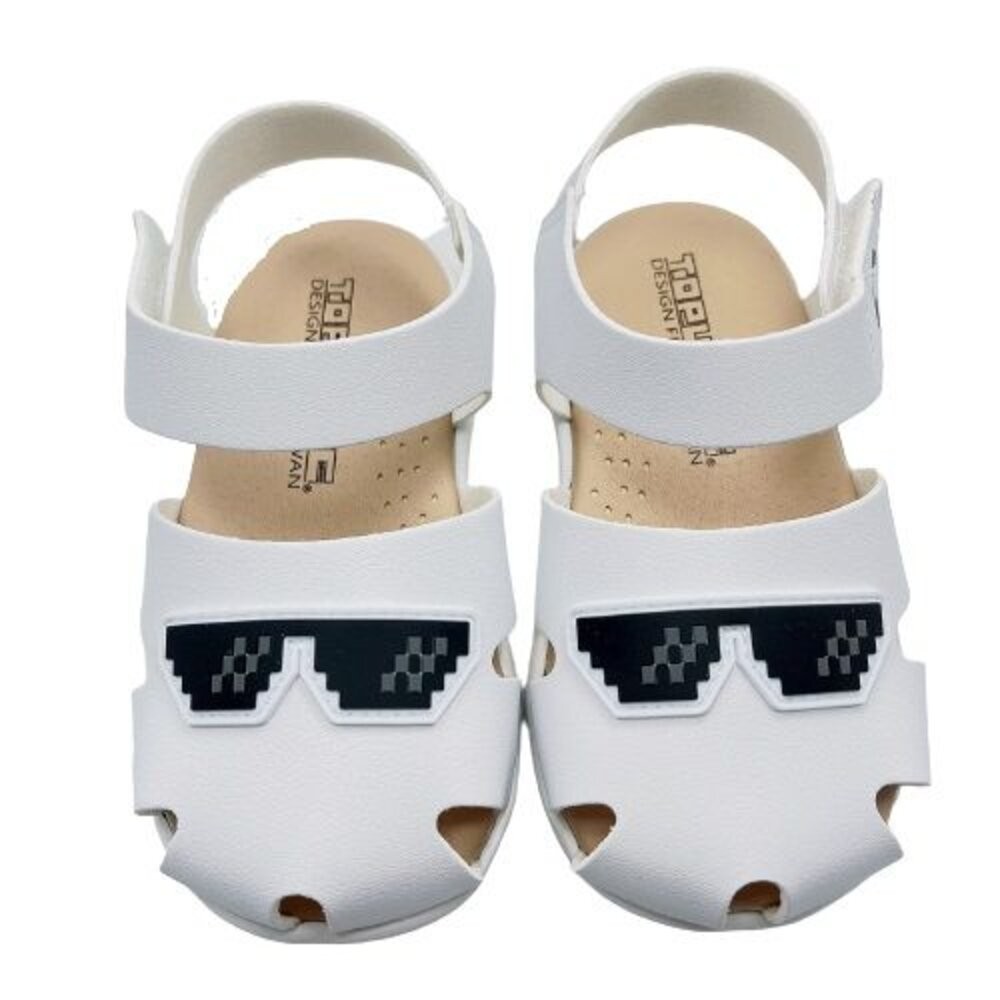 【斷碼出清不退不換】台灣製眼鏡造型學步涼鞋-細節圖5