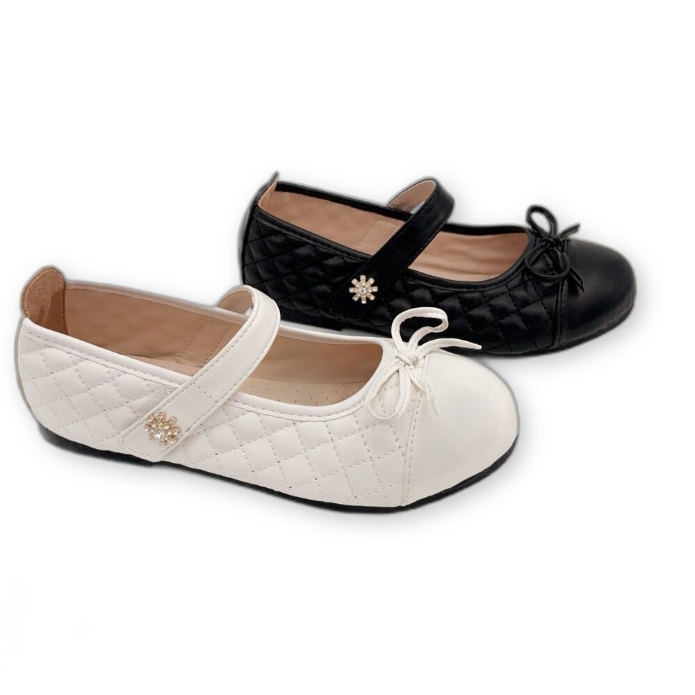 【斷碼出清不退不換】優雅女童菱格鑽花公主鞋-細節圖5