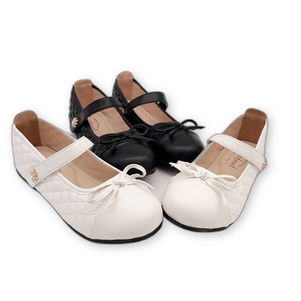 【斷碼出清不退不換】優雅女童菱格鑽花公主鞋-細節圖2