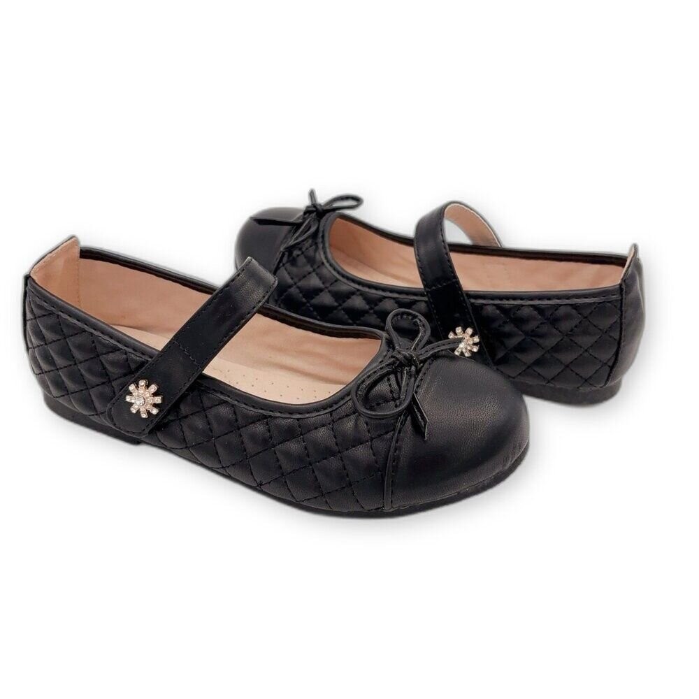 【斷碼出清不退不換】優雅女童菱格鑽花公主鞋-細節圖8