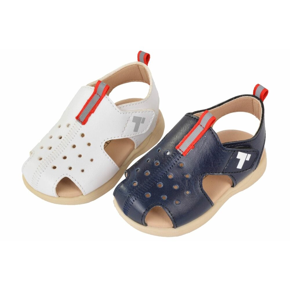 台灣製超纖皮革學步涼鞋--深藍-細節圖2