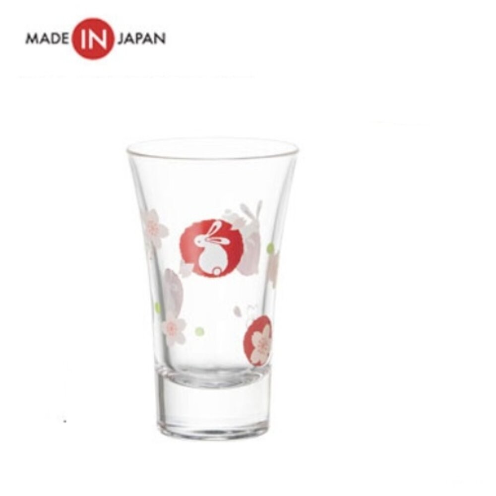 日本製 櫻花兔子清酒杯 100ml | 日式玻璃杯 小酌杯 shot杯 清酒杯 透明杯 好運杯-規格圖7