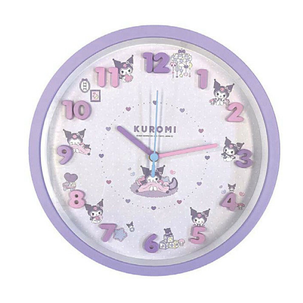 時鐘 30cm 酷洛米 熊本熊 掛鐘 卡通時鐘 鐘 圓形時鐘 靜音連續秒針-規格圖7