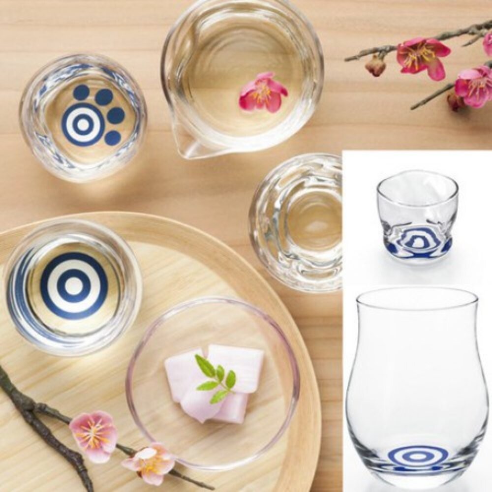 日本製 清酒杯 Inoguchi Glass 藍色蛇眼 貓肉球 小酌 玻璃酒杯 茶水杯 威士忌杯-細節圖2