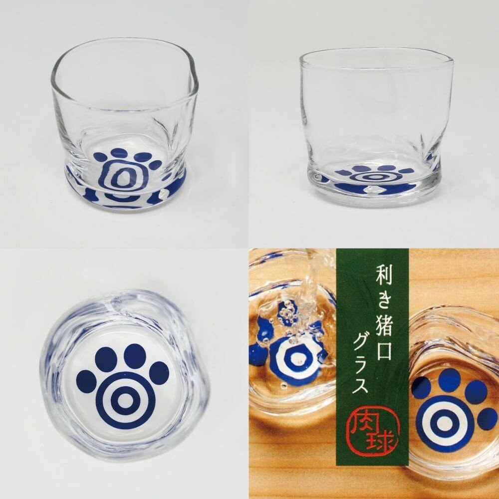 日本製 清酒杯 Inoguchi Glass 藍色蛇眼 貓肉球 小酌 玻璃酒杯 茶水杯 威士忌杯-細節圖3