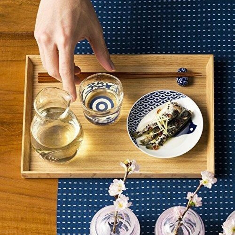 日本製 清酒杯 Inoguchi Glass 藍色蛇眼 貓肉球 小酌 玻璃酒杯 茶水杯 威士忌杯-細節圖4