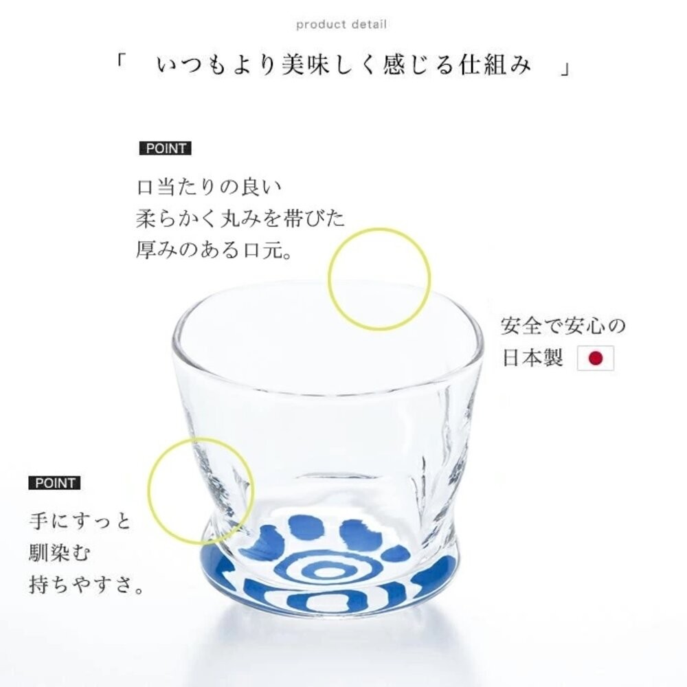 日本製 清酒杯 Inoguchi Glass 藍色蛇眼 貓肉球 小酌 玻璃酒杯 茶水杯 威士忌杯-細節圖8