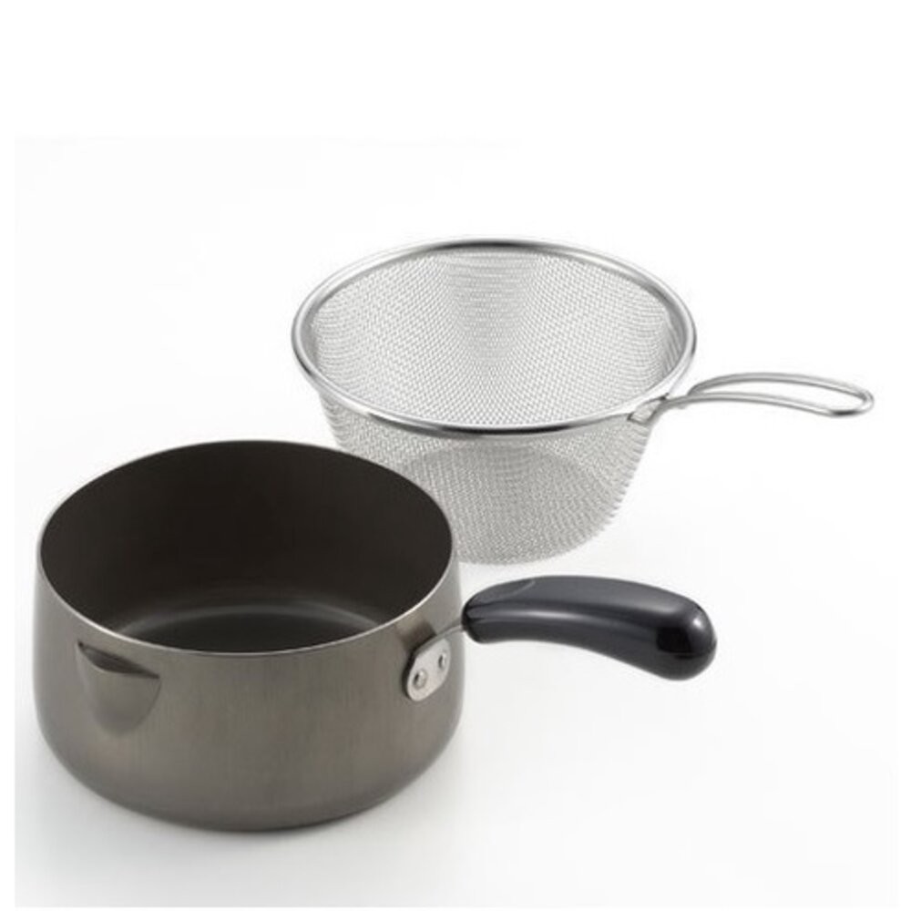 日本製 吉川油網+鍋子 瀝乾 炸鍋 | 吉川鄉技 職人油炸鍋 片手鍋 單柄鍋-細節圖4