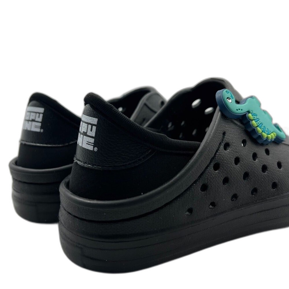 【限量特價】MIT可愛恐龍兒童洞洞鞋-黑色-細節圖4