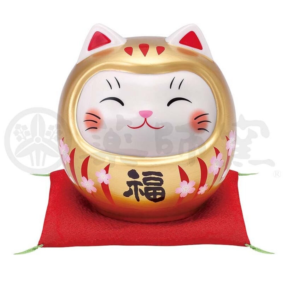 櫻花金達摩貓存錢筒 招財貓 達摩貓 存錢筒 撲滿 存錢罐 招財 開運擺飾 送禮 裝飾品-規格圖6
