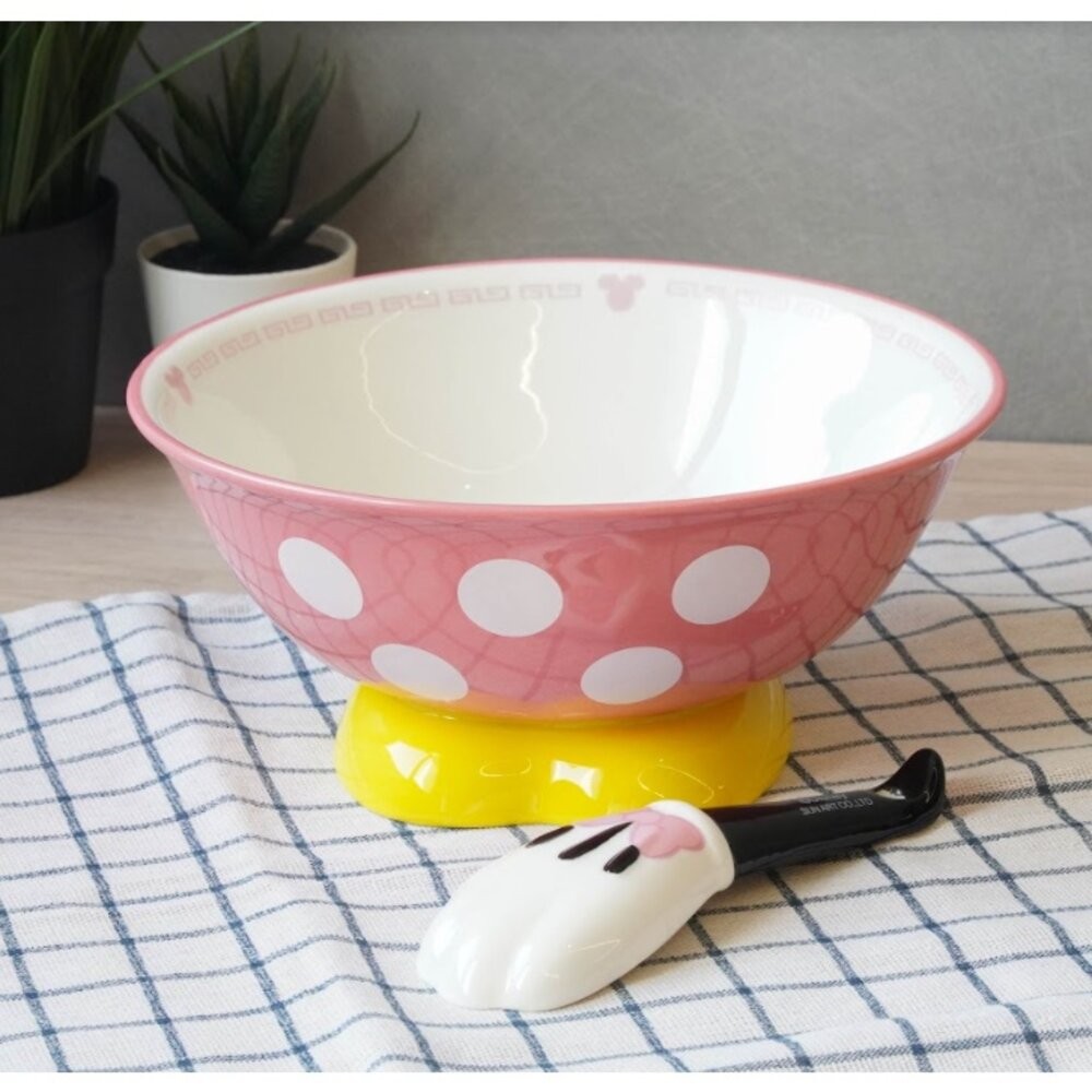 正版授權迪士尼拉麵碗 附湯匙 米奇 米妮 米老鼠 卡通碗 碗 餐具 禮物 湯碗 套組-細節圖2
