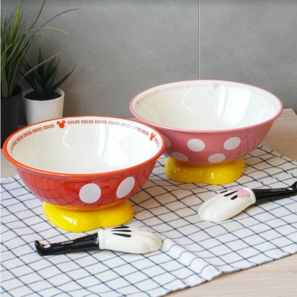 正版授權迪士尼拉麵碗 附湯匙 米奇 米妮 米老鼠 卡通碗 碗 餐具 禮物 湯碗 套組-細節圖3