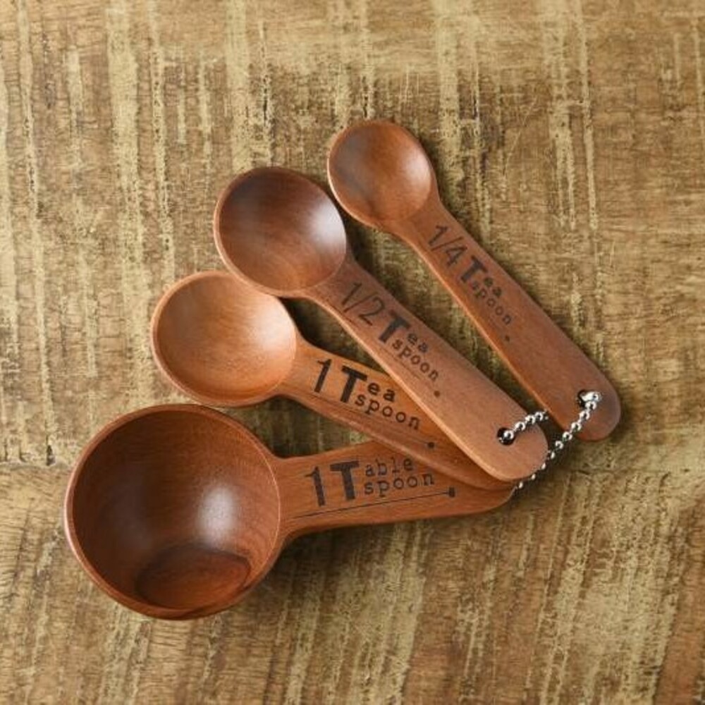 天然木茶匙 量勺 糖/鹽量勺 咖啡量匙 勺子 調料勺 茶匙計量匙 湯匙 調味料 木頭茶杓-規格圖8