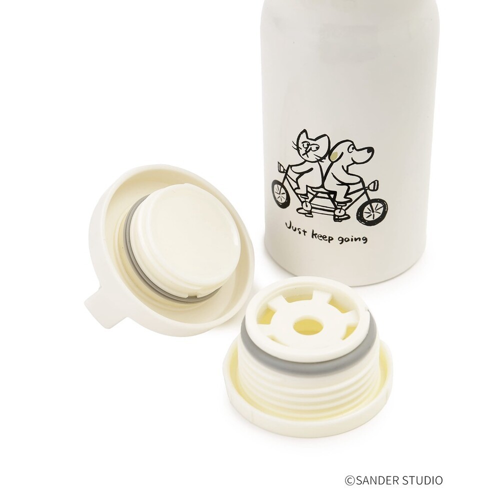 卡通插圖保溫瓶 水壺 保溫杯 水瓶 水杯 保溫 玻璃杯 杯子 攜帶方便 日本知名插圖師-細節圖4