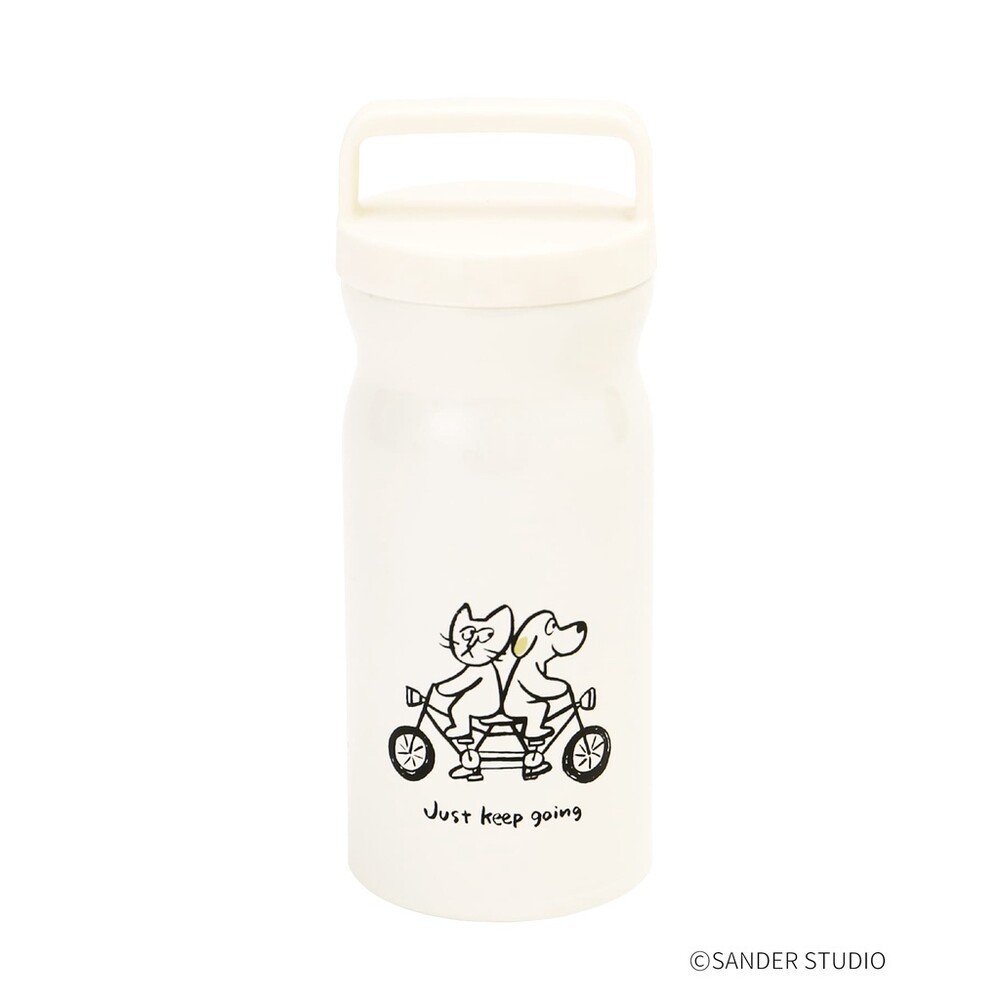 卡通插圖保溫瓶 水壺 保溫杯 水瓶 水杯 保溫 玻璃杯 杯子 攜帶方便 日本知名插圖師-細節圖5