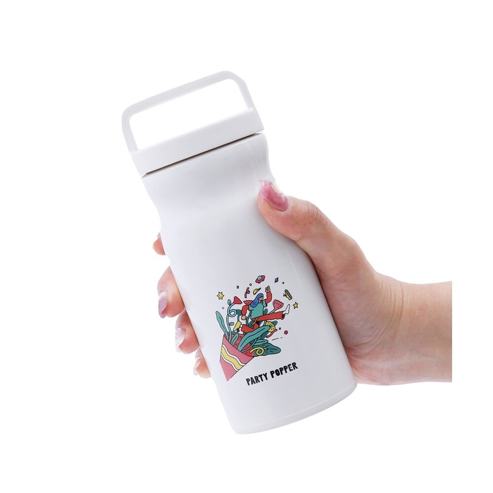 卡通插圖保溫瓶 水壺 保溫杯 水瓶 水杯 保溫 玻璃杯 杯子 攜帶方便 日本知名插圖師-細節圖7