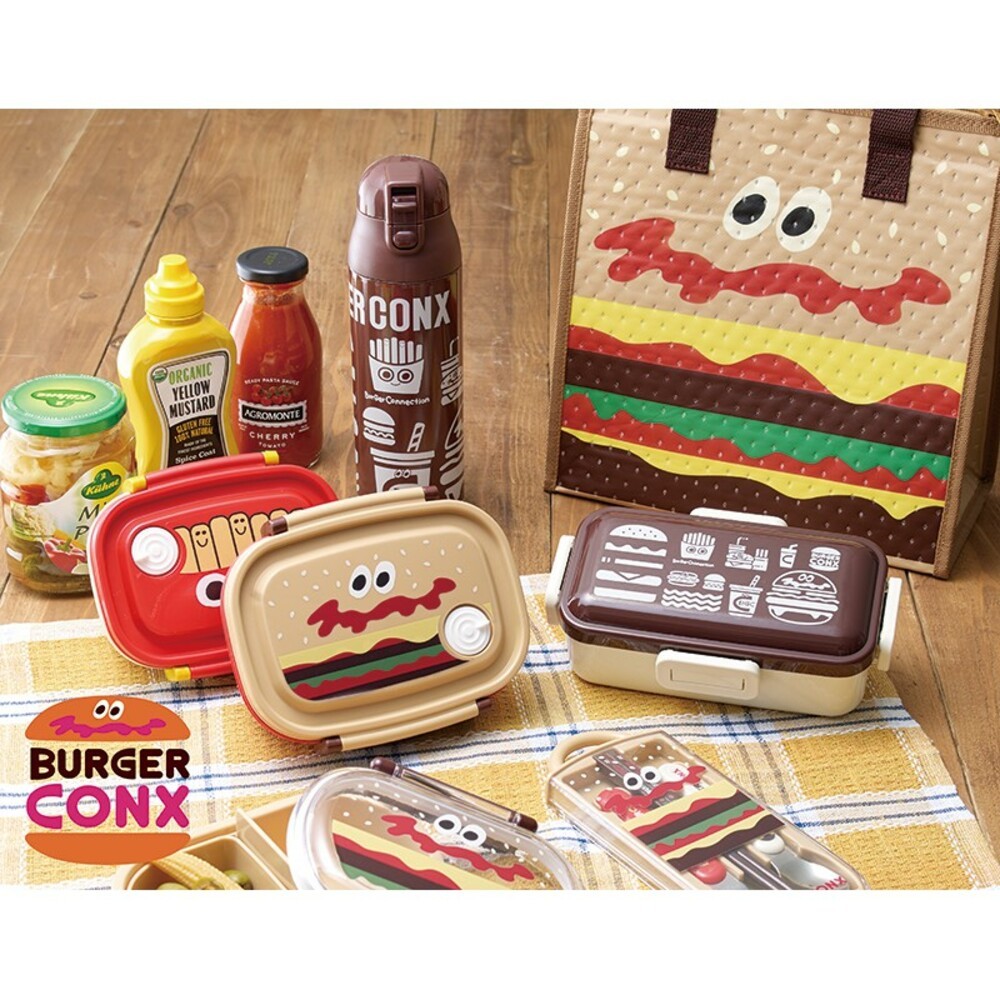 日本製 銀離子漢堡便當盒 透明附蓋 內有隔板 漢堡 抗菌 可微波 耐熱 環保 保鮮盒 野餐 露營-細節圖3