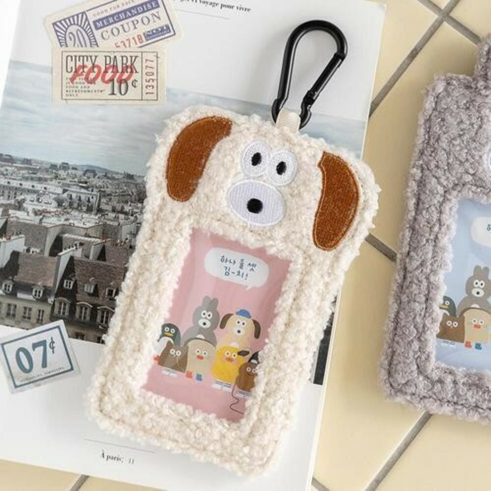 韓國Romane Brunch Brother PuppyBunny絨毛證件卡套 可當行李掛牌不撞款式 日本進口-細節圖2