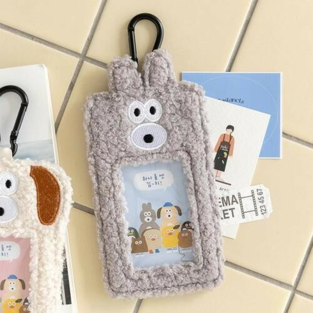 韓國Romane Brunch Brother PuppyBunny絨毛證件卡套 可當行李掛牌不撞款式 日本進口-細節圖3