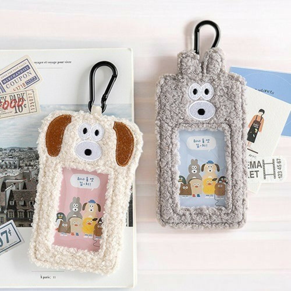 韓國Romane Brunch Brother PuppyBunny絨毛證件卡套 可當行李掛牌不撞款式 日本進口-細節圖7