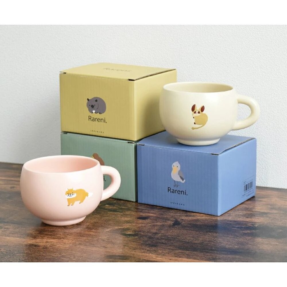 Rareni 馬克杯 咖啡杯 杯子 稀有動物 奇異鳥 食蟻獸 袋熊 嬰猴 沙狐 鯨頭鸛-細節圖3