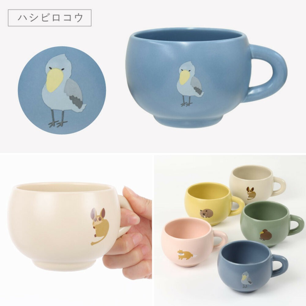 Rareni 馬克杯 咖啡杯 杯子 稀有動物 奇異鳥 食蟻獸 袋熊 嬰猴 沙狐 鯨頭鸛-細節圖4