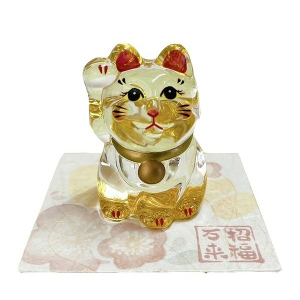 日式擺設 玻璃金粉招財貓擺件 招財小物 藥師窯 桌上擺件 日本招財貓 店面擺設 招財擺飾 辦公桌佈置 日本進口-細節圖2