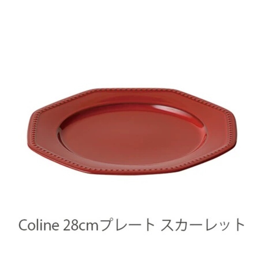 售完不再補!! 日本製 法式圓點陶瓷盤 ROOTS Colline 28cm 浮雕 圓點盤 復古盤 八角盤 盤子-規格圖7