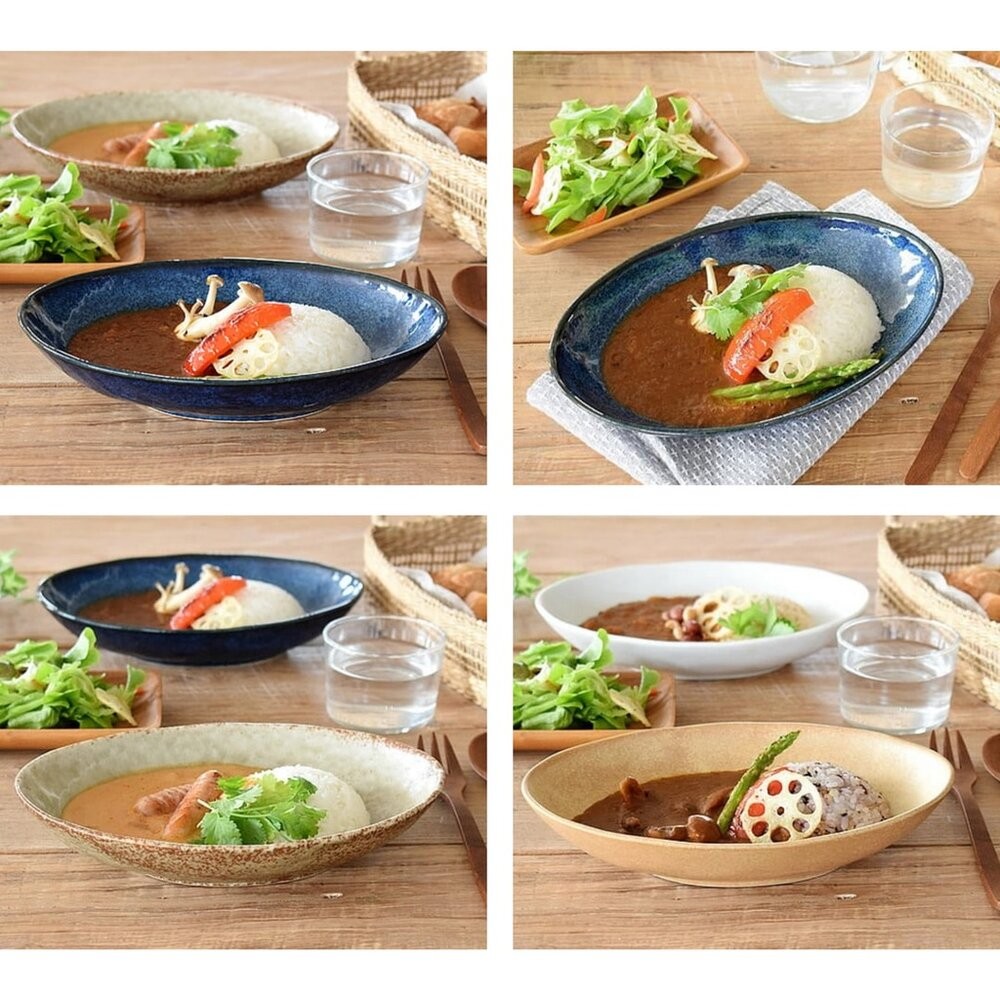 日本製 美濃燒 陶瓷盤 深盤 菜盤 | 橢圓盤 咖哩盤 義大利麵盤 五色可選-細節圖5