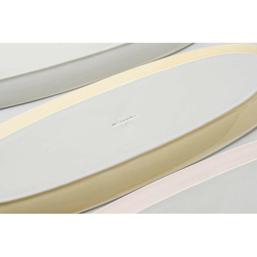 日本製 miyama深山 Haku 立體浮雕壓紋白瓷魚盤 長盤 飾品盤 魚盤 橢圓盤 沙拉盤 陶瓷盤 日本進口-細節圖7