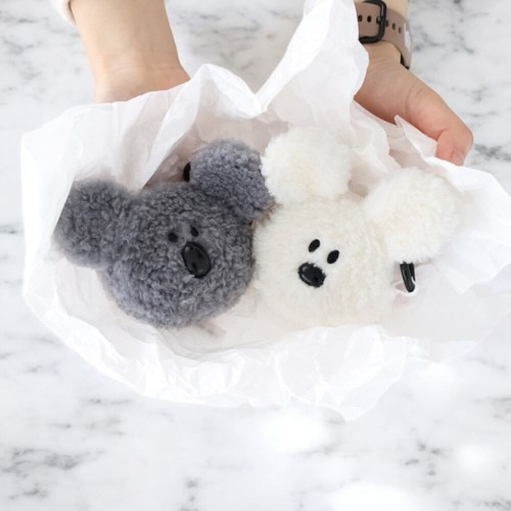 韓國Romane Little Paper 毛絨AirPods灰白保護套 柔軟材質 保護殼 airpods 日本進口-細節圖5