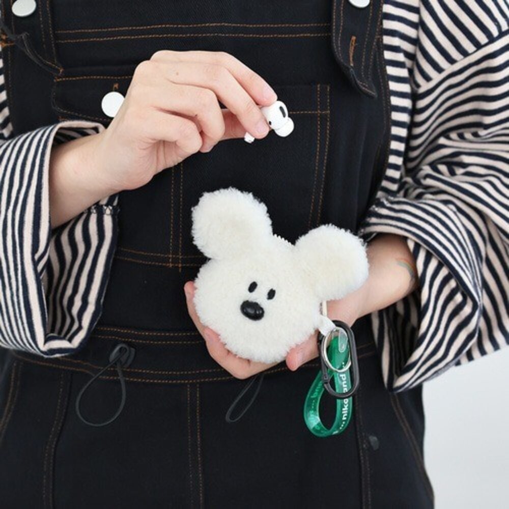 韓國Romane Little Paper 毛絨AirPods灰白保護套 柔軟材質 保護殼 airpods 日本進口-細節圖7