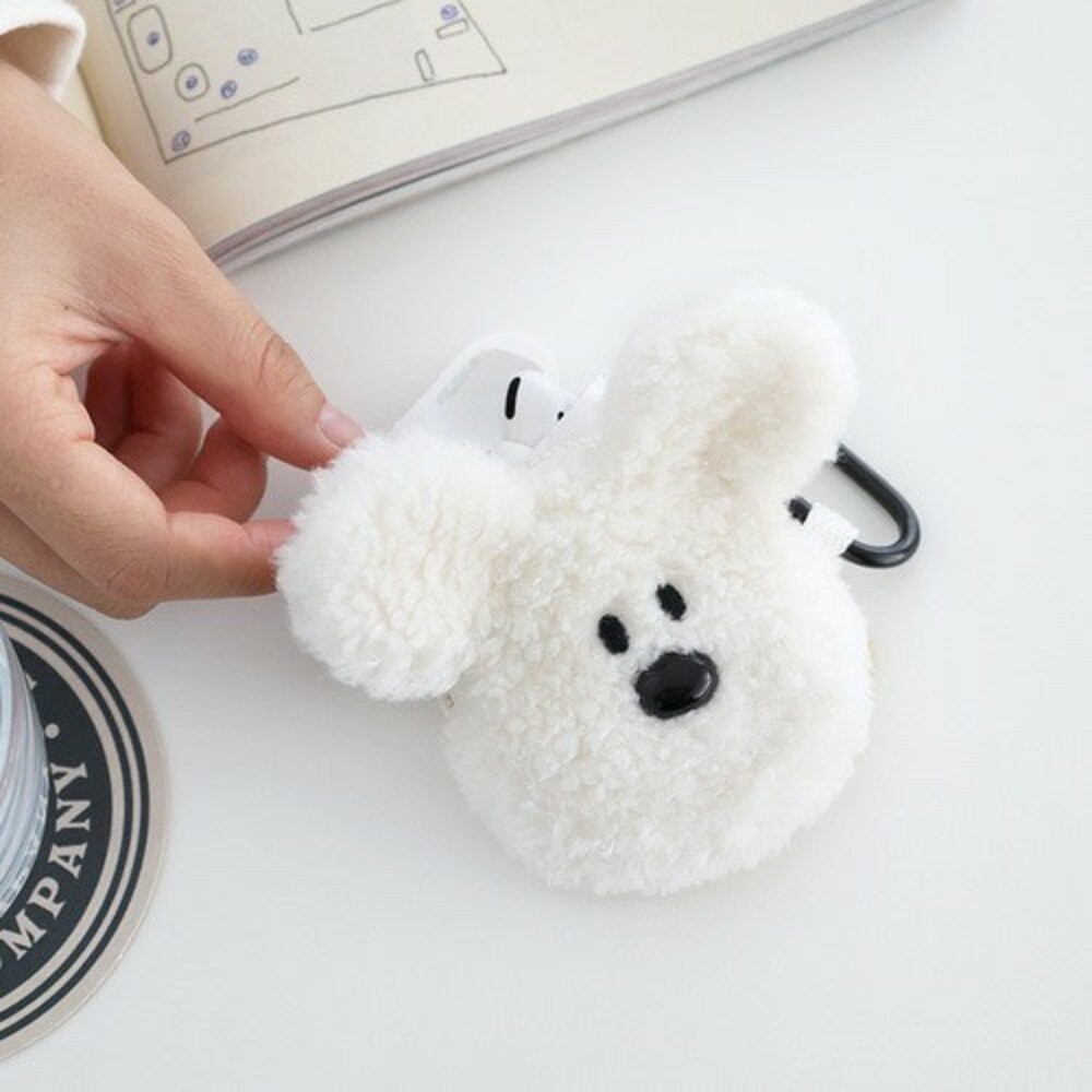 韓國Romane Little Paper 毛絨AirPods灰白保護套 柔軟材質 保護殼 airpods 日本進口-規格圖7