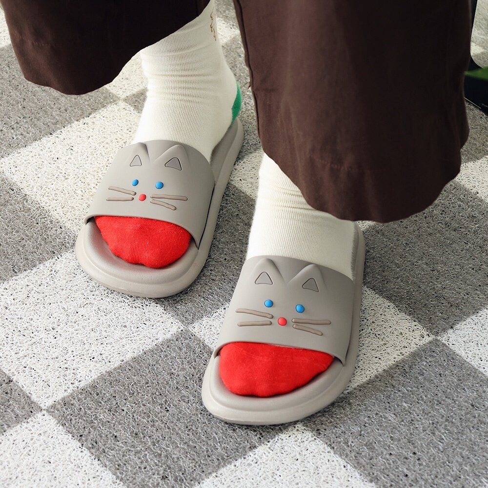 韓國 Romane 貓咪 熊熊 室外拖鞋 踩屎感拖鞋 厚底拖鞋 室內拖鞋 拖鞋 eva拖鞋 軟底拖鞋 日本進口-細節圖3