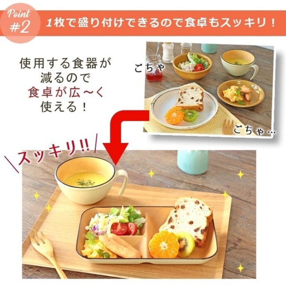 日本製 彩色樹脂分隔盤 輕量餐盤 樹脂 分隔盤 盤子 耐摔 露營盤 木質盤 分菜盤 211餐盤-細節圖5