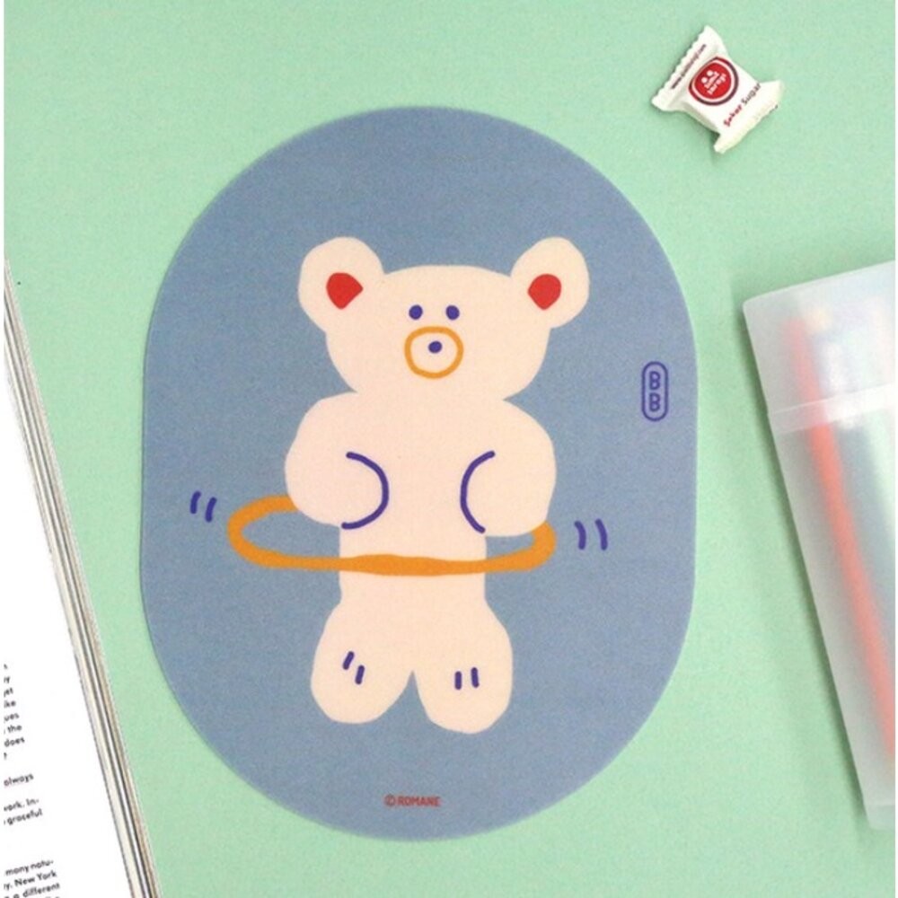 Romane 韓國文創 PVC墊 滑鼠墊 防水墊 隔熱墊 3C 電腦 筆電 滑鼠 辦公用品 辦公桌墊 日本進口-細節圖5