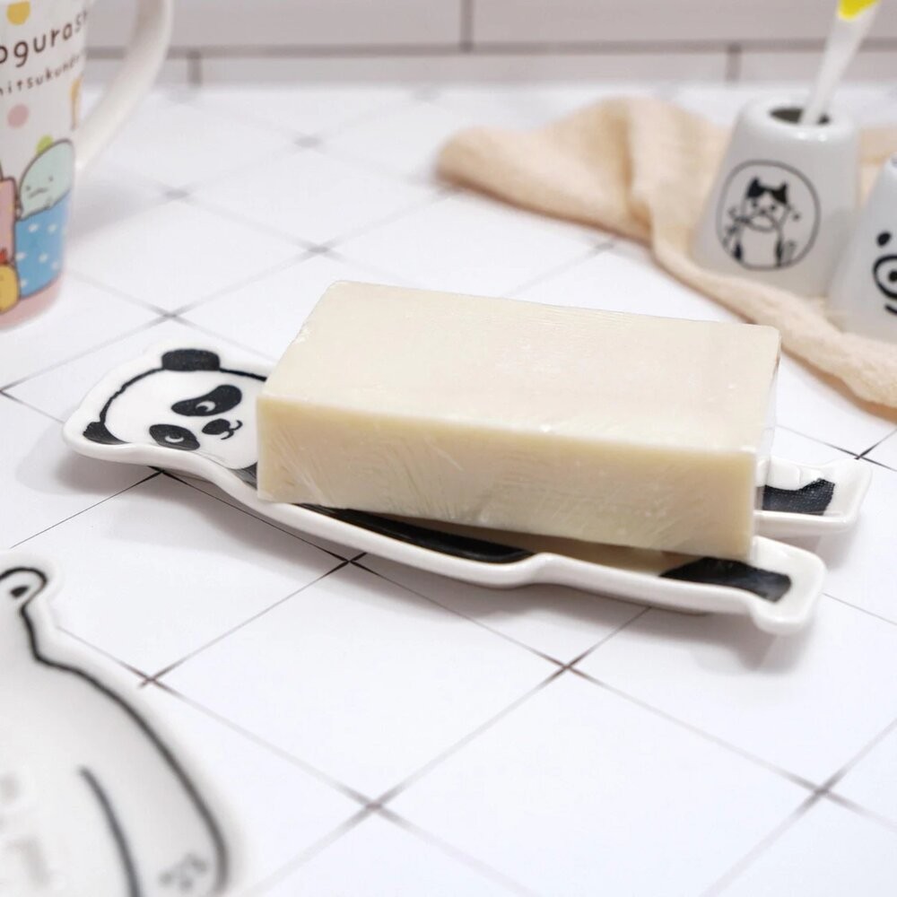 日本製肥皂架 北極熊 熊貓 陶瓷浴室廁所瀝水架 無痕免打孔肥皂盒 香皂盒 肥皂置物架-細節圖4