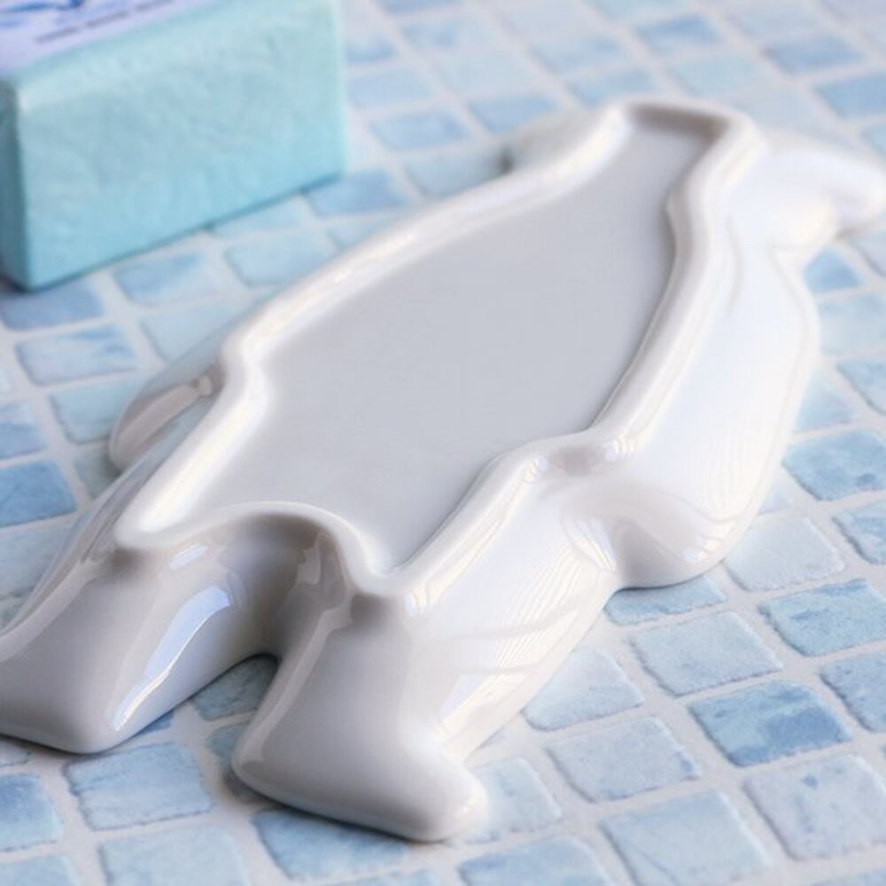 日本製肥皂架 北極熊 熊貓 陶瓷浴室廁所瀝水架 無痕免打孔肥皂盒 香皂盒 肥皂置物架-細節圖7