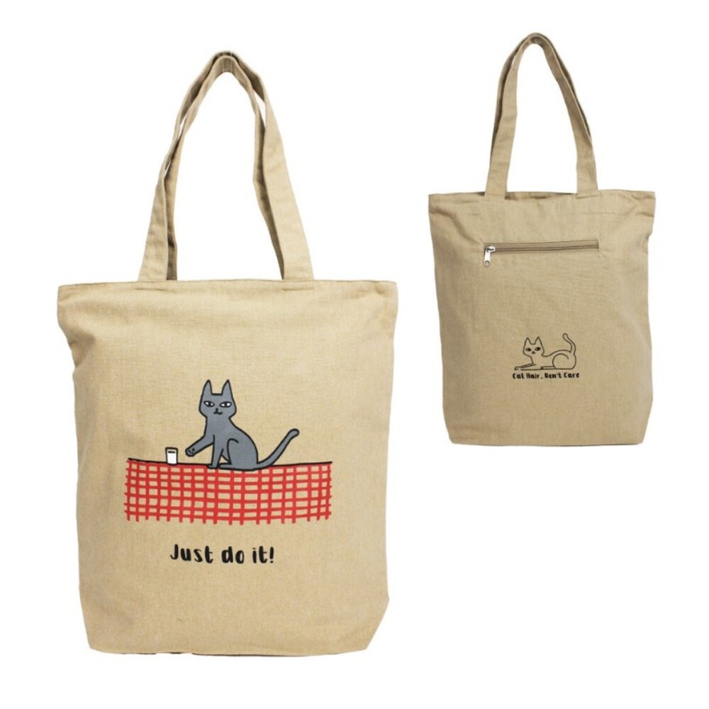 動物帆布肩背包 A4 狗狗 貓咪 熊貓 手提托特包 雙面圖案 手提袋 多款可選-規格圖7