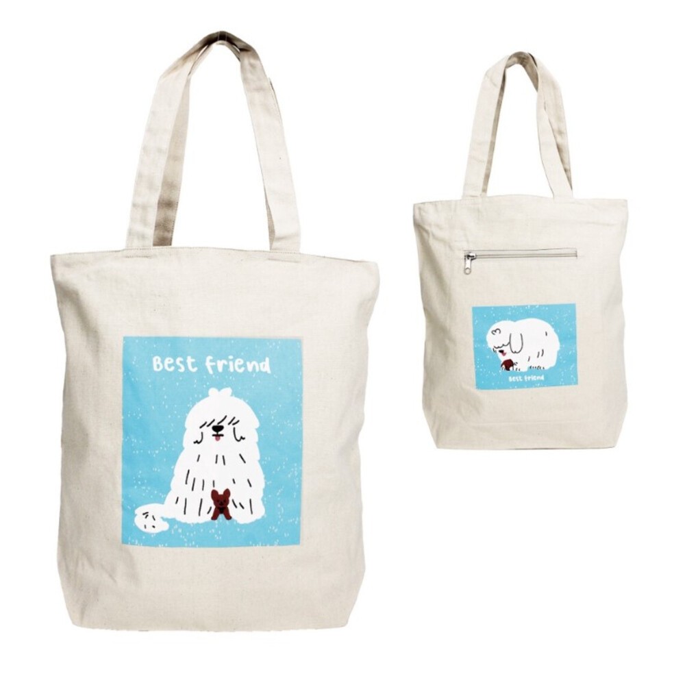 最好的朋友狗狗手提袋-象牙色