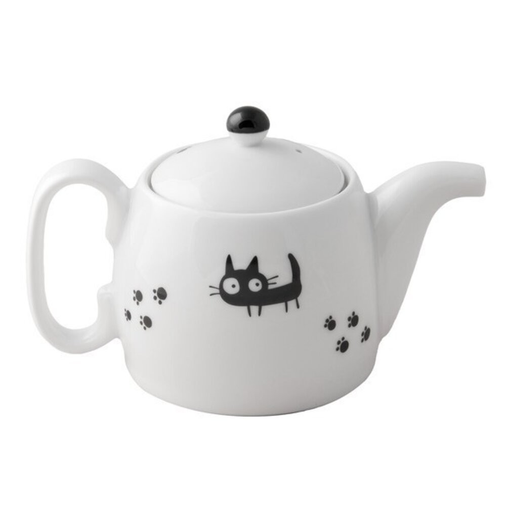 日本進口 黑貓可愛陶瓷茶壺 花茶壺 小茶壺 陶瓷茶壺 日式茶壺 茶具-細節圖2