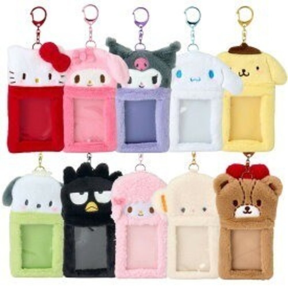 日本限定 Sanrio 三麗鷗絨毛卡套 鑰匙圈-細節圖2
