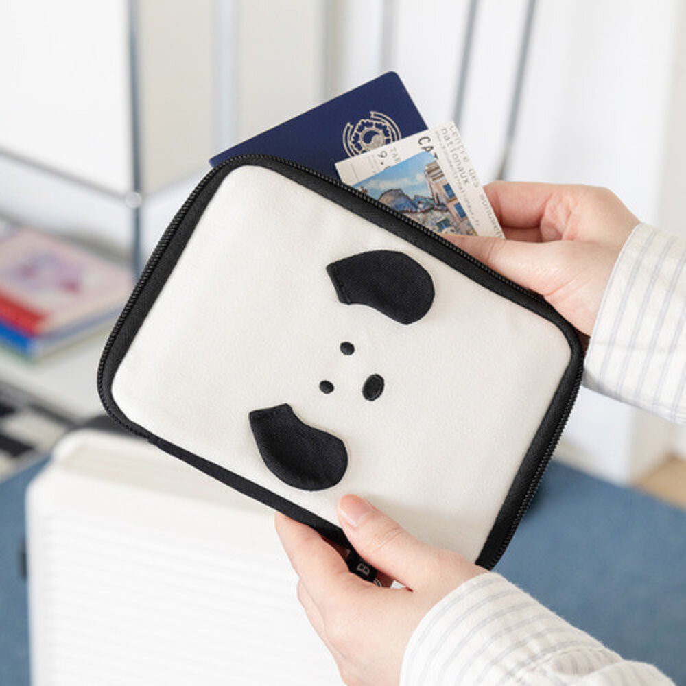 韓國代購 Romane早午餐兄弟多夾層護照包 貓咪 狗狗 Pompom｜護照包 護照套 護照夾 護照錢包 日本進口-細節圖2