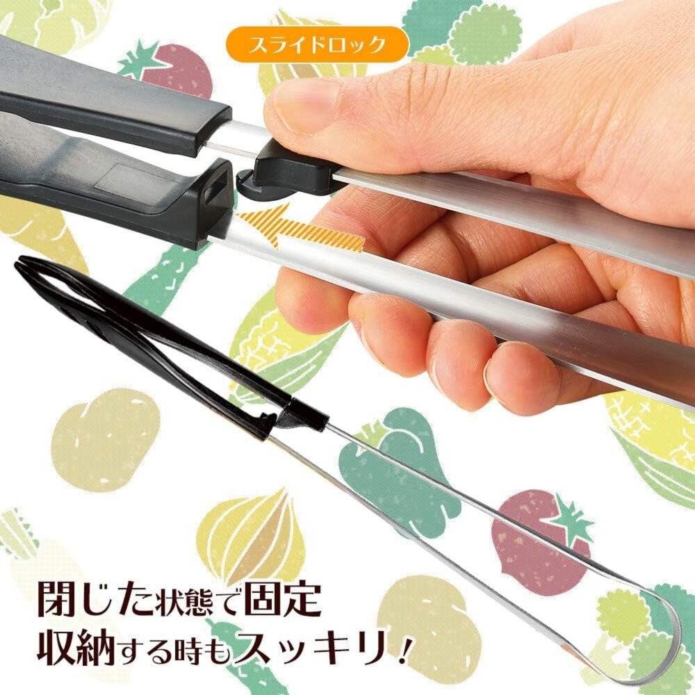 日本製 廚房必備小物 不鏽鋼 耐熱料理夾 下村工業 | 食物夾 炸物夾 多用途料理夾 烤肉夾 可站立-細節圖4